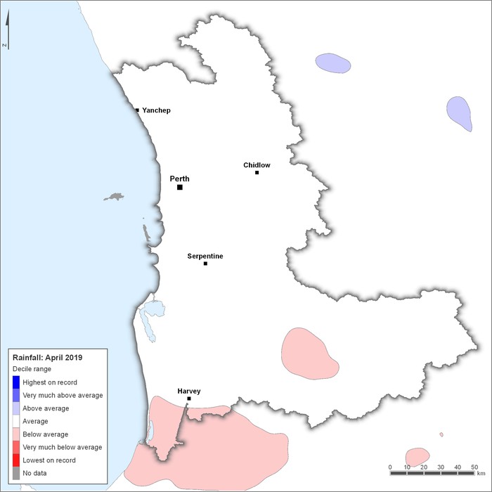 Rainfall deciles: April 2019