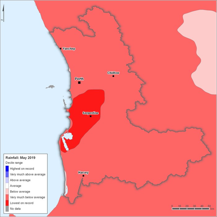 Rainfall deciles: May 2019