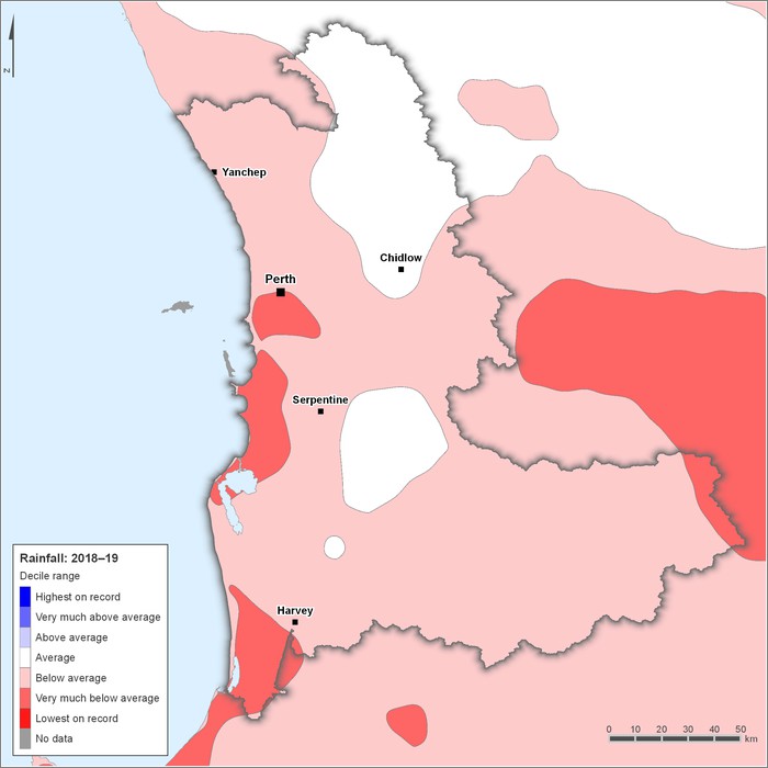 Rainfall deciles: 2018–2019
