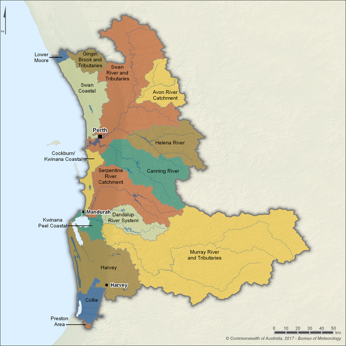 Figure R10 Surface water allocation areas within the Perth region