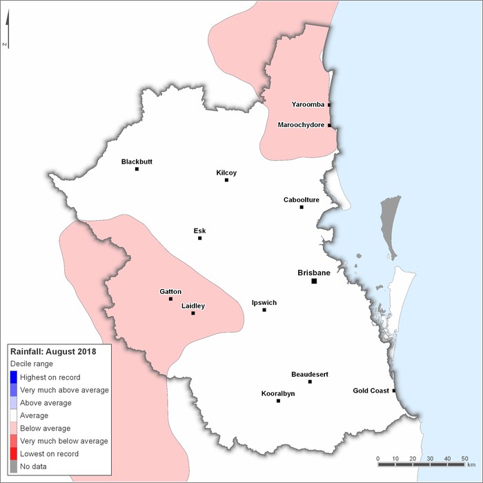 Rainfall deciles: August 2018