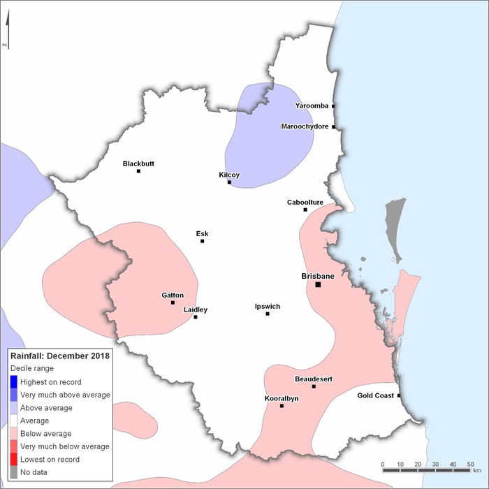 Rainfall deciles: December 2018