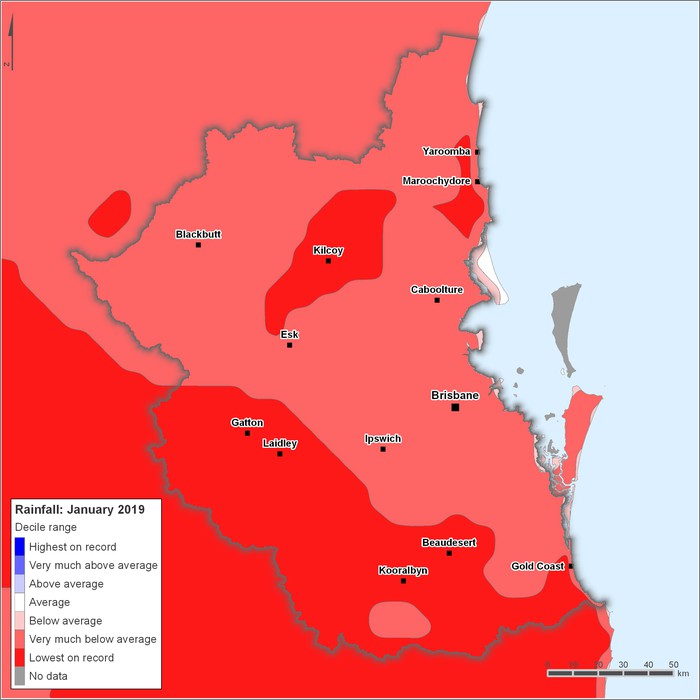 Rainfall deciles: January 2019