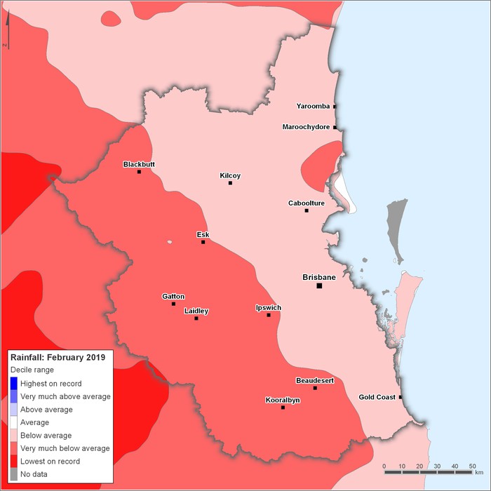 Rainfall deciles: February 2019