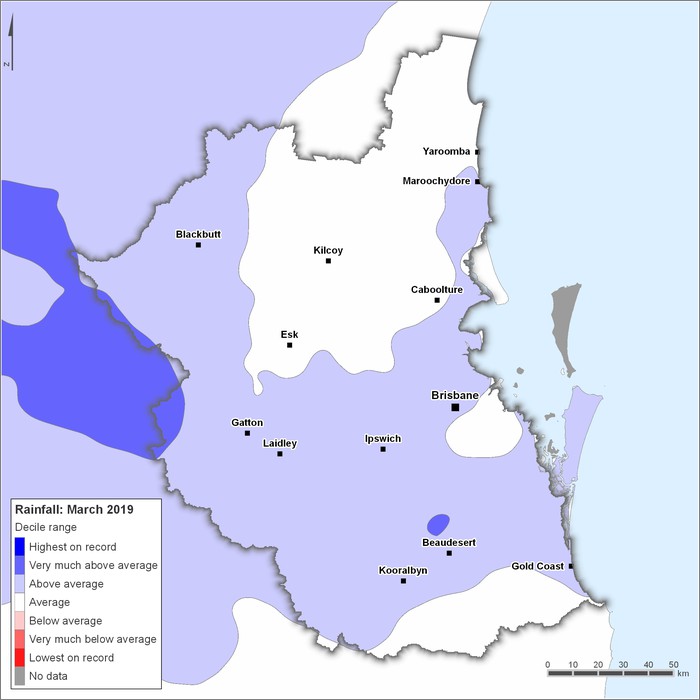 Rainfall deciles: March 2019