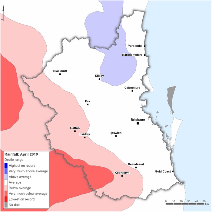 Rainfall deciles: April 2019