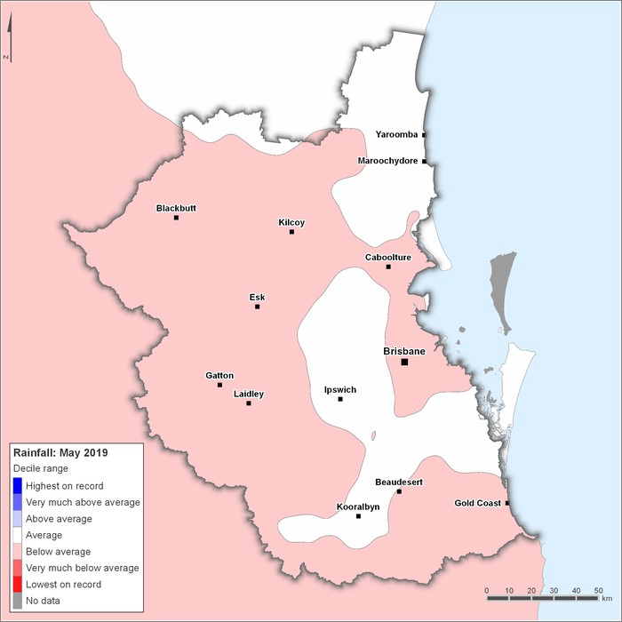 Rainfall deciles: May 2019