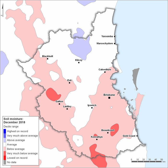 Soil moisture deciles: December 2018