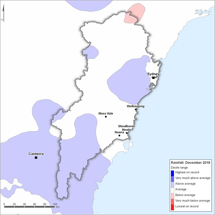 Rainfall deciles: December 2018