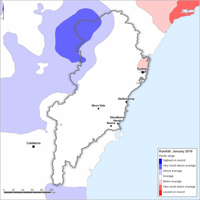 Rainfall deciles: January 2019