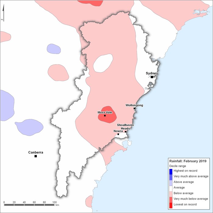 Rainfall deciles: February 2019