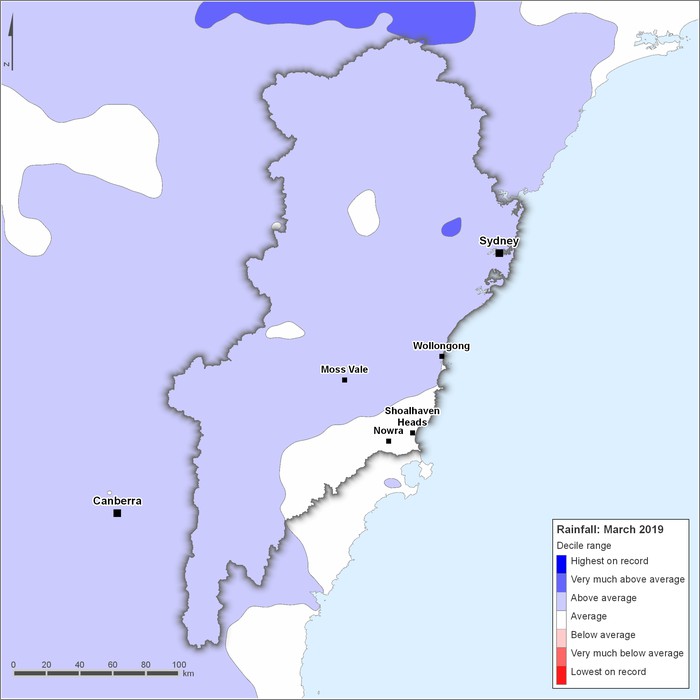 Rainfall deciles: March 2019