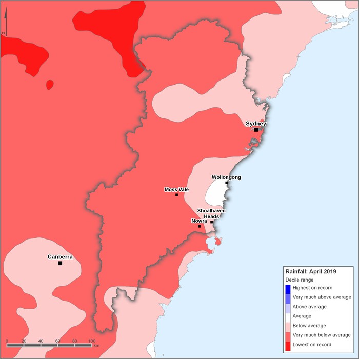 Rainfall deciles: April 2019