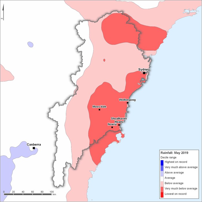 Rainfall deciles: May 2019