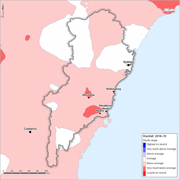 Rainfall deciles: 2018–2019