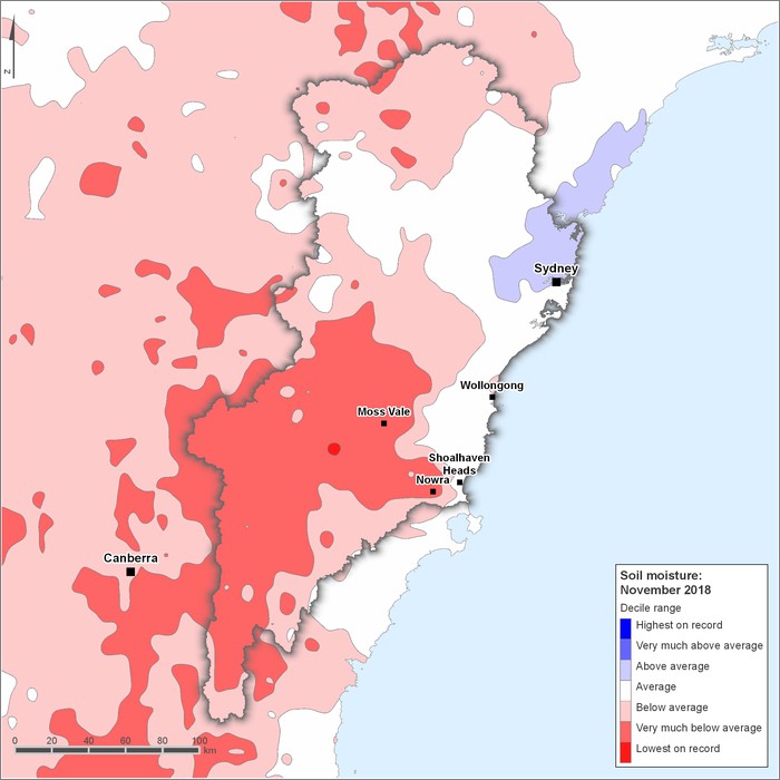 Soil moisture deciles: November 2018