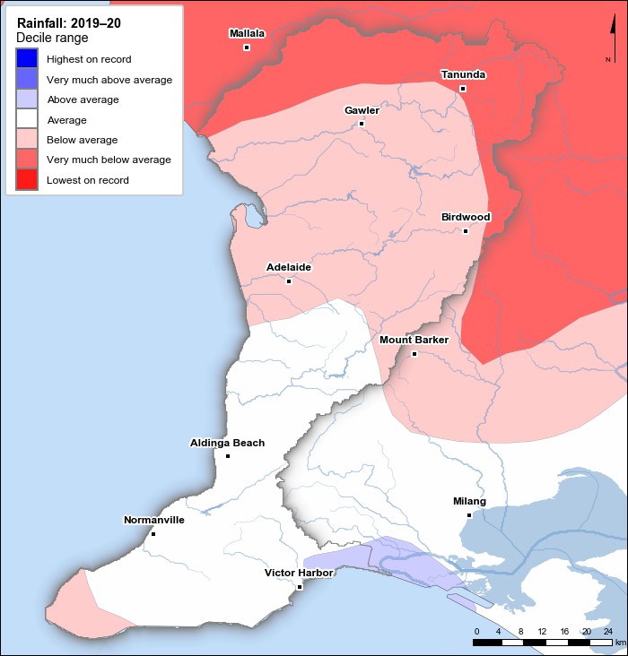 Rainfall deciles: July 2019–June 2020