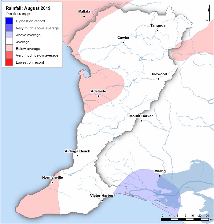 Rainfall deciles: August 2019