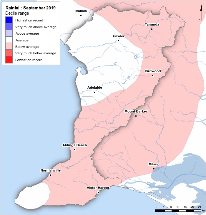 Rainfall deciles: September 2019