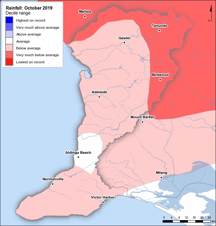 Rainfall deciles: October 2019