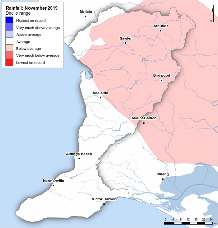 Rainfall deciles: November 2019
