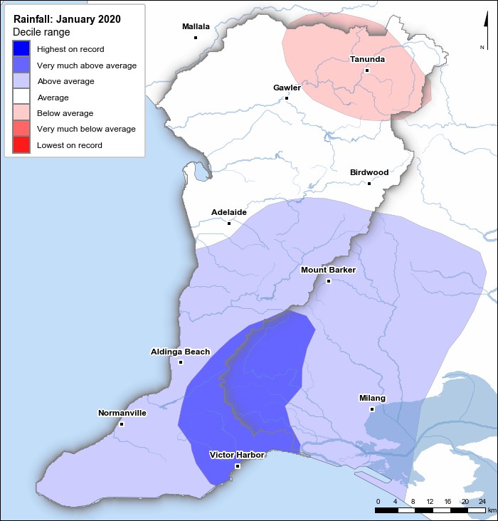Rainfall deciles: January 2020