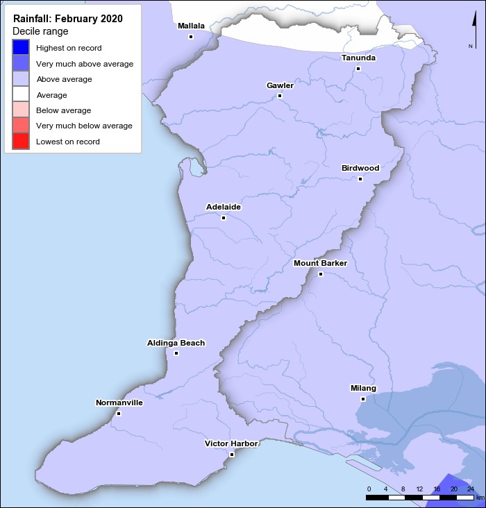 Rainfall deciles: February 2020
