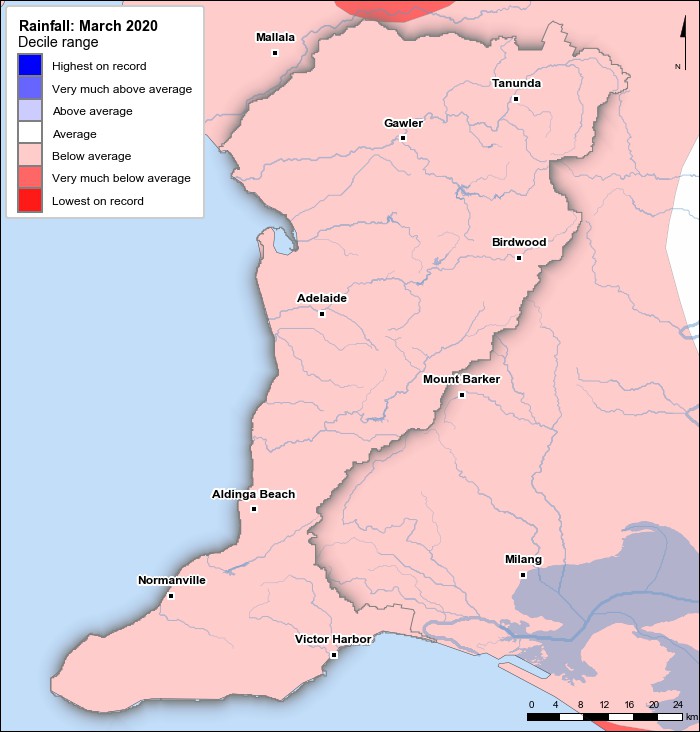 Rainfall deciles: March 2020