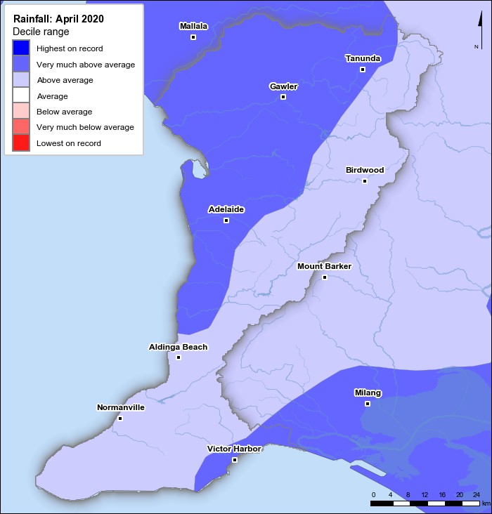 Rainfall deciles: April 2020