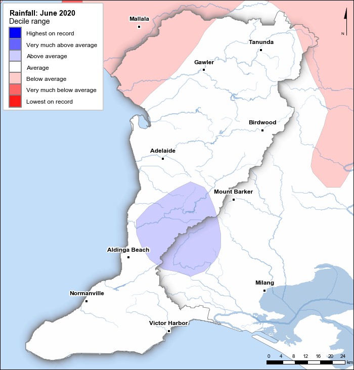 Rainfall deciles: June 2020
