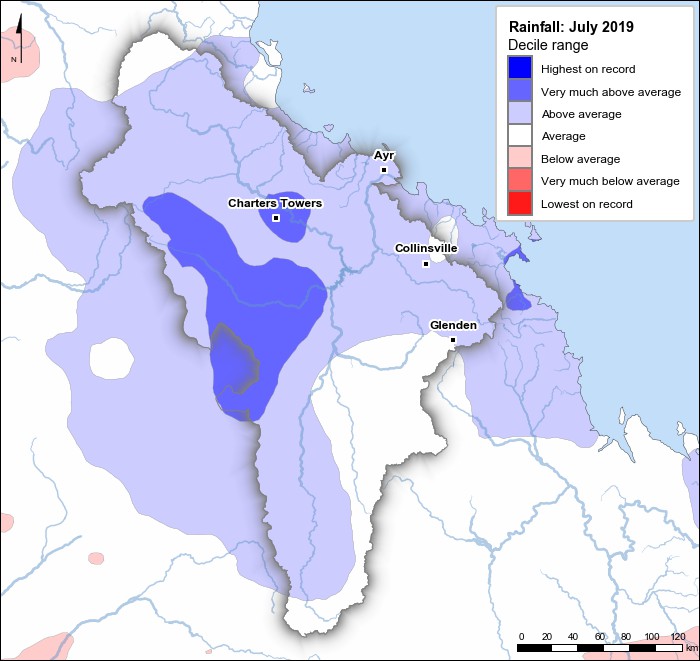 Rainfall deciles: July 2019