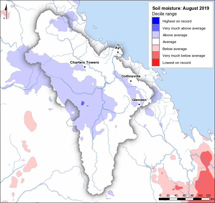 Soil moisture deciles: August 2019