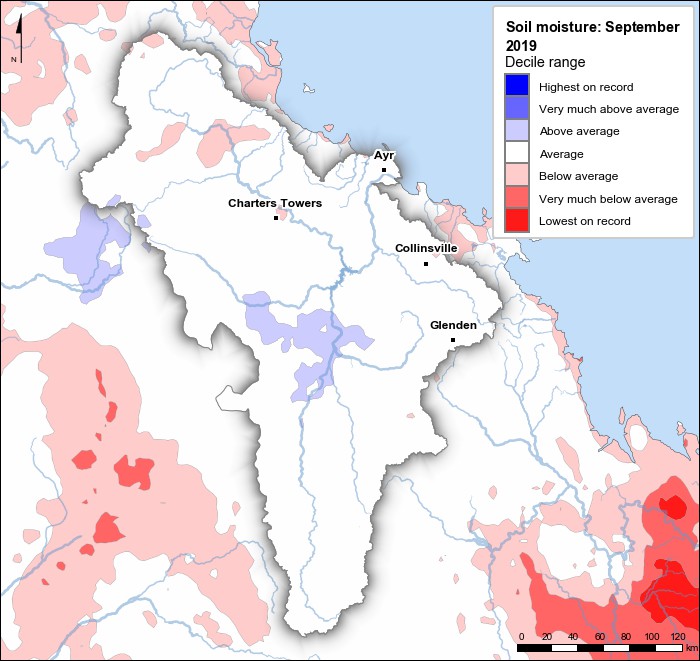 Soil moisture deciles: September 2019