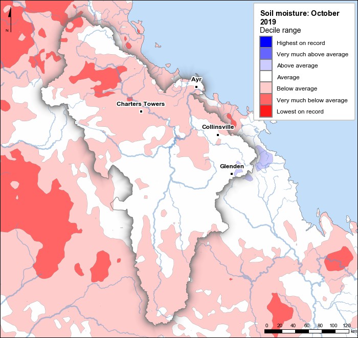 Soil moisture deciles: October 2019