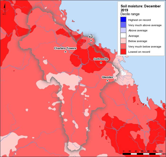 Soil moisture deciles: December 2019