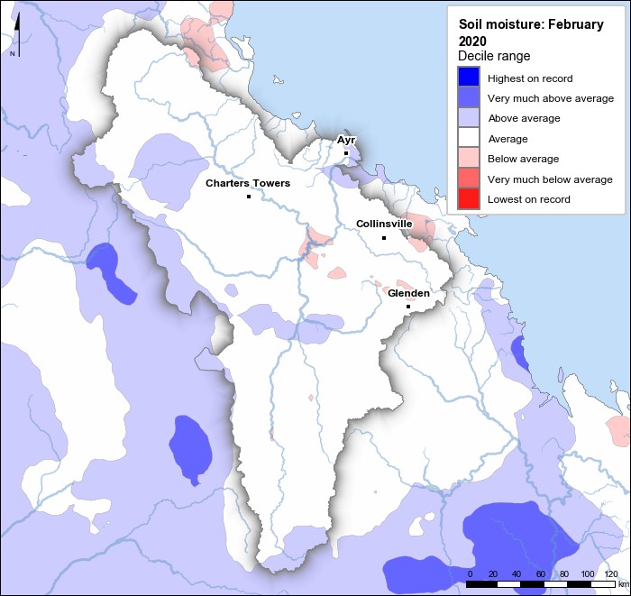 Soil moisture deciles: February 2020
