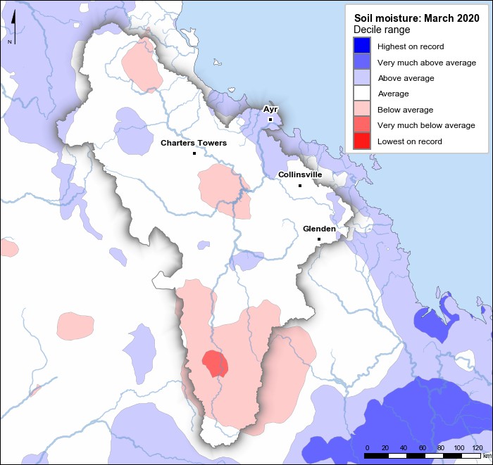 Soil moisture deciles: March 2020