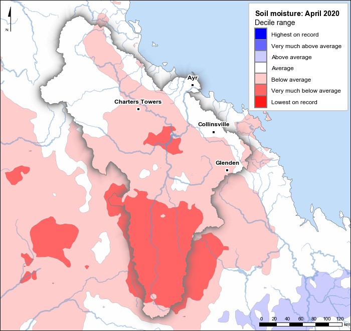 Soil moisture deciles: April 2020
