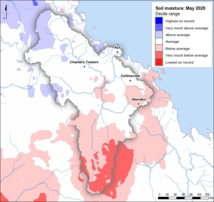 Soil moisture deciles: May 2020