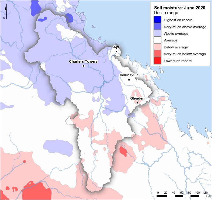 Soil moisture deciles: June 2020