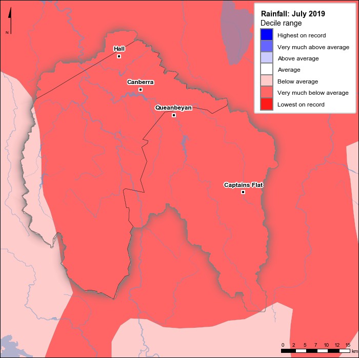 Rainfall deciles: July 2019