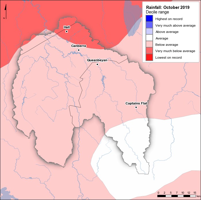 Rainfall deciles: October 2019