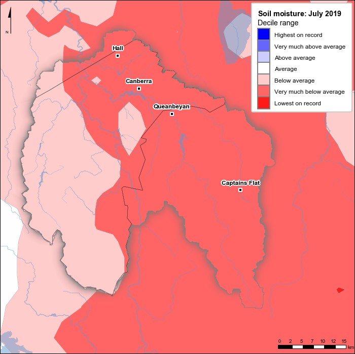 Soil moisture deciles: July 2019