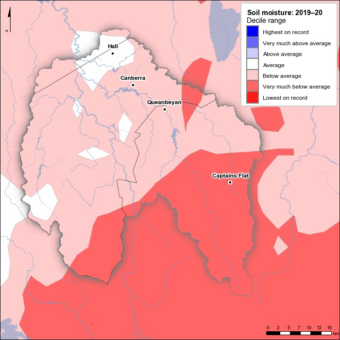 Soil moisture deciles: July 2019–June 2020