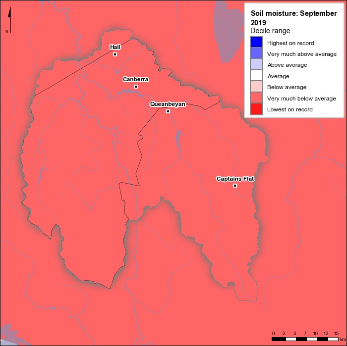 Soil moisture deciles: September 2019