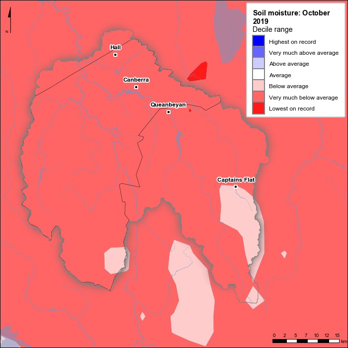 Soil moisture deciles: October 2019