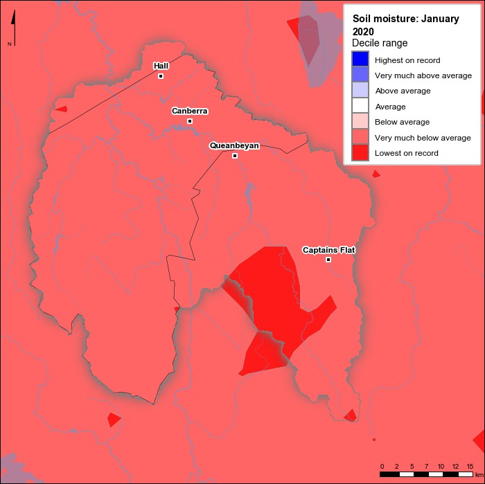 Soil moisture deciles: January 2020