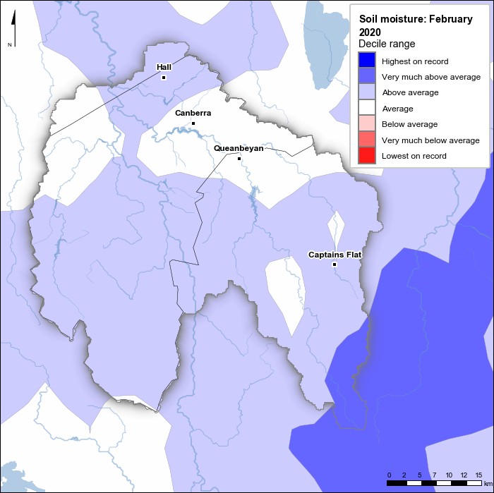 Soil moisture deciles: February 2020