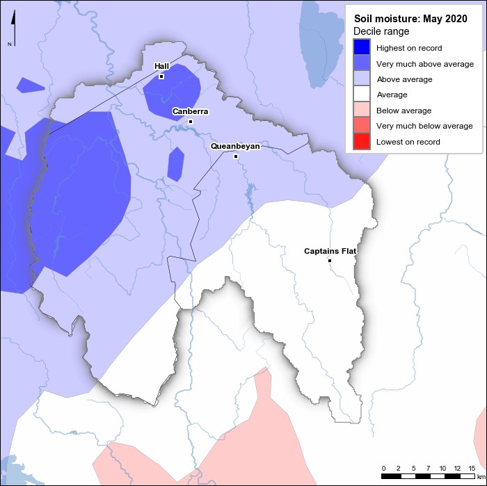 Soil moisture deciles: May 2020