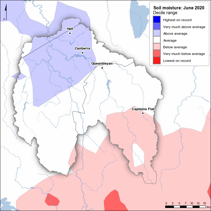 Soil moisture deciles: June 2020